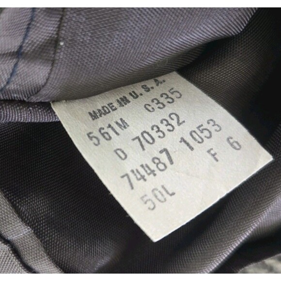 Vintage Levis Blazer Mens 100% Wool Suit Grey Jacket 50L Tweed Herringbone USA - Picture 10 of 10